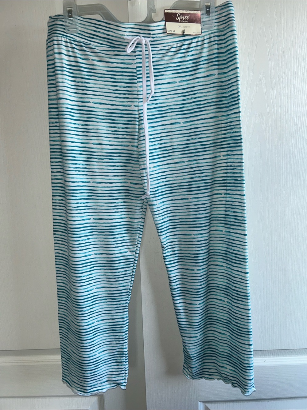 Striped Teal Drawstring Pants